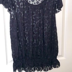 XL Polka Dot Women’s Burnout Flirty Top